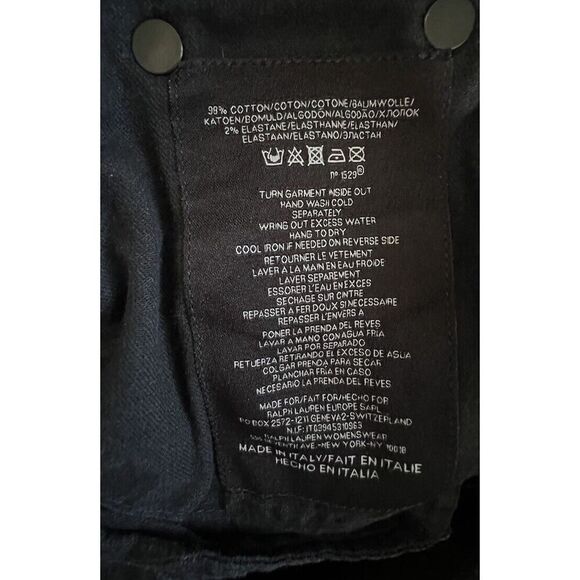 Ralph Lauren 109 Black Label Womens Sz 26 Black Coated Stretch Skinny Jeans - Picture 10 of 16